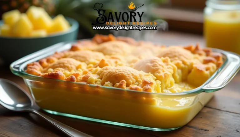 This unique pineapple casserole recipe combines sweet pineapple, sharp cheese, and buttery crackers into an unexpected blend of flavors that your family will love. The Southern-inspired dish takes just 40 minutes to prepare, which makes it perfect for busy weeknight dinners or last-minute potluck contributions.