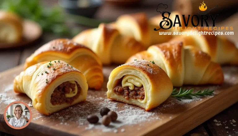 Sausage cream cheese crescent rolls on a plate, perfect for appetizers or snacks.